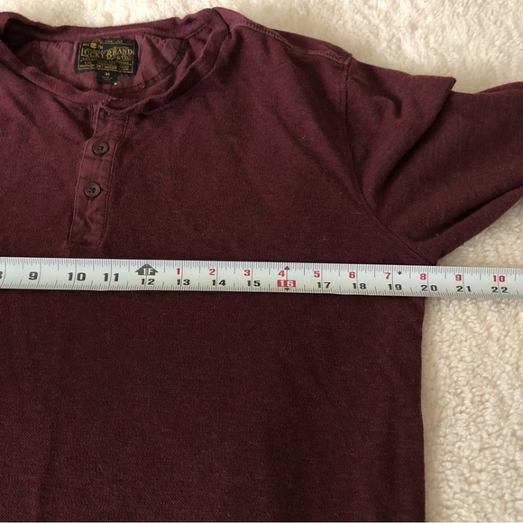 Lucky Brand Maroon Burgundy Henley long sleeve M - Picture 5 of 7